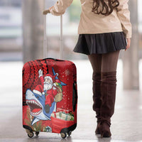 Funny Santa Riding Shark Luggage Cover Polynesian Tribal Christmas Spirit LT9 - Polynesian Pride