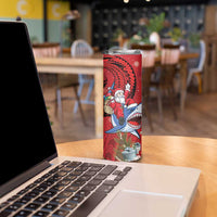 Funny Santa Riding Shark Skinny Tumbler Polynesian Tribal Christmas Spirit LT9 - Polynesian Pride
