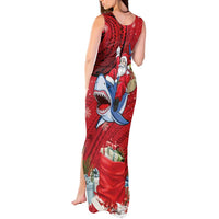 Funny Santa Riding Shark Tank Maxi Dress Polynesian Tribal Christmas Spirit LT9 - Polynesian Pride