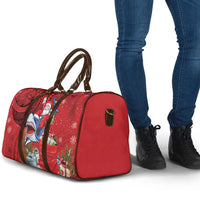 Funny Santa Riding Shark Travel Bag Polynesian Tribal Christmas Spirit - Polynesian Pride