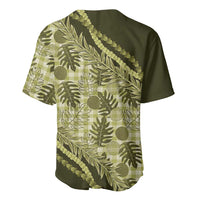 Hawaii Breadfruit Palaka Baseball Jersey Omaomao Maile Lei - Polynesian Pride