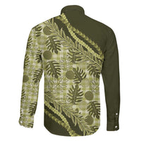 Hawaii Breadfruit Palaka Family Matching Off The Shoulder Long Sleeve Dress and Hawaiian Shirt Omaomao Maile Lei LT9 - Polynesian Pride