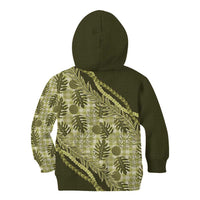 Hawaii Breadfruit Palaka Kid Hoodie Omaomao Maile Lei - Polynesian Pride