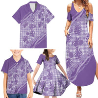 Hawaii Breadfruit Palaka Family Matching Summer Maxi Dress and Hawaiian Shirt Poni Maile Lei LT9 - Polynesian Pride