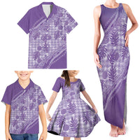 Hawaii Breadfruit Palaka Family Matching Tank Maxi Dress and Hawaiian Shirt Poni Maile Lei LT9 - Polynesian Pride