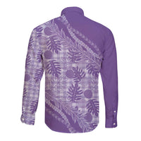 Hawaii Breadfruit Palaka Long Sleeve Button Shirt Poni Maile Lei - Polynesian Pride