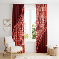 Hawaii Breadfruit Palaka Window Curtain Ulaula Maile Lei - Polynesian Pride