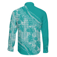 Hawaii Breadfruit Palaka Family Matching Long Sleeve Bodycon Dress and Hawaiian Shirt Polu Opal Maile Lei LT9 - Polynesian Pride