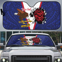 American Samoa Heart Tribal Personalized Auto Sun Shade Polynesian Patterns