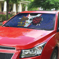 American Samoa Heart Tribal Personalized Auto Sun Shade Polynesian Patterns