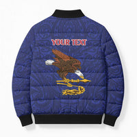 American Samoa Heart Tribal Personalized Bomber Puffer Jacket Polynesian Patterns