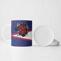 American Samoa Heart Tribal Personalized Ceramic Mug Polynesian Patterns