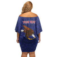 American Samoa Heart Tribal Personalized Off Shoulder Short Dress Polynesian Patterns