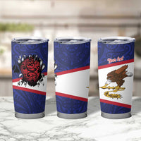 American Samoa Heart Tribal Personalized Tumbler Cup Polynesian Patterns