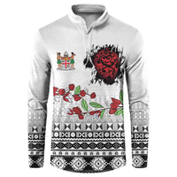 Fiji Heart Tribal Personalised Button Sweatshirt Polynesian Patterns