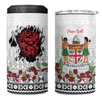 Fiji Heart Tribal Personalised 4 in 1 Can Cooler Tumbler Polynesian Patterns