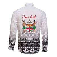 Fiji Heart Tribal Personalised Long Sleeve Button Shirt Polynesian Patterns
