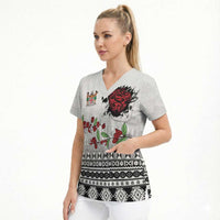 Fiji Heart Tribal Personalised Scrub Top Polynesian Patterns