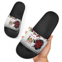 Fiji Heart Tribal Personalised Slide Sandals Polynesian Patterns