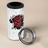 New Zealand Maori Heart Tribal Personalised 4 in 1 Can Cooler Tumbler Polynesian Patterns