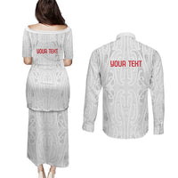 New Zealand Maori Heart Tribal Personalised Couples Matching Puletasi and Long Sleeve Button Shirt Polynesian Patterns LT9 - Polynesian Pride
