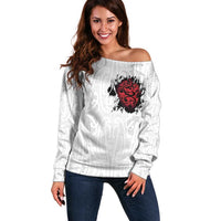 New Zealand Maori Heart Tribal Personalised Off Shoulder Sweater Polynesian Patterns