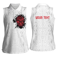New Zealand Maori Heart Tribal Personalised Women Sleeveless Polo Shirt Polynesian Patterns LT9 - Polynesian Pride