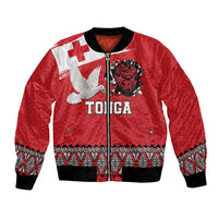 Tonga Heart Tribal Personalised Bomber Jacket Polynesian Patterns