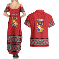 Tonga Heart Tribal Personalised Couples Matching Summer Maxi Dress and Hawaiian Shirt Polynesian Patterns