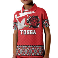 Tonga Heart Tribal Personalised Kid Polo Shirt Polynesian Patterns
