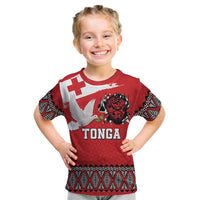 Tonga Heart Tribal Personalised Kid T Shirt Polynesian Patterns