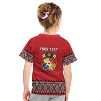 Tonga Heart Tribal Personalised Kid T Shirt Polynesian Patterns