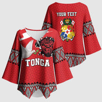 Tonga Heart Tribal Personalised Kimono Sleeve Blouse Polynesian Patterns