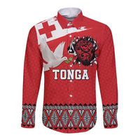 Tonga Heart Tribal Personalised Long Sleeve Button Shirt Polynesian Patterns
