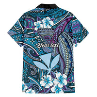 Personalised Hawaii Tribal Humpback Whale Family Matching Mermaid Dress and Hawaiian Shirt Polu Hibiscus Seamless Pattern LT9 - Polynesian Pride