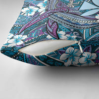 Personalised Hawaii Tribal Humpback Whale Pillow Cover Polu Hibiscus Seamless Pattern