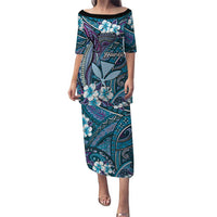 Personalised Hawaii Tribal Humpback Whale Puletasi Polu Hibiscus Seamless Pattern