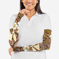Personalised Hawaii Tribal Humpback Whale Arm Sleeves Melemele Hibiscus Seamless Pattern