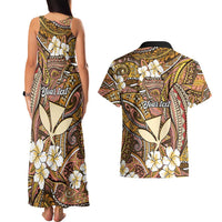 Personalised Hawaii Tribal Humpback Whale Couples Matching Tank Maxi Dress and Hawaiian Shirt Melemele Hibiscus Seamless Pattern LT9 - Polynesian Pride