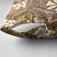 Personalised Hawaii Tribal Humpback Whale Pillow Cover Melemele Hibiscus Seamless Pattern