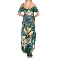 Personalised Hawaii Tribal Humpback Whale Family Matching Summer Maxi Dress and Hawaiian Shirt Omaomao Hibiscus Seamless Pattern LT9 - Polynesian Pride