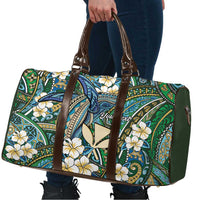 Personalised Hawaii Tribal Humpback Whale Travel Bag Omaomao Hibiscus Seamless Pattern