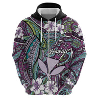 Personalised Hawaii Tribal Humpback Whale Hoodie Poni Hibiscus Seamless Pattern