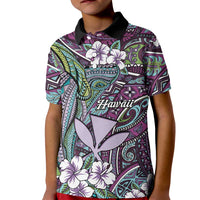 Personalised Hawaii Tribal Humpback Whale Kid Polo Shirt Poni Hibiscus Seamless Pattern
