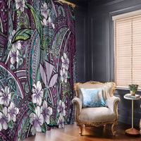 Personalised Hawaii Tribal Humpback Whale Window Curtain Poni Hibiscus Seamless Pattern