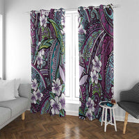 Personalised Hawaii Tribal Humpback Whale Window Curtain Poni Hibiscus Seamless Pattern