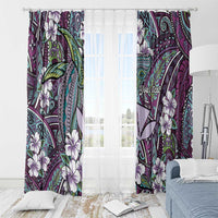 Personalised Hawaii Tribal Humpback Whale Window Curtain Poni Hibiscus Seamless Pattern