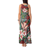 Personalised Hawaii Tribal Humpback Whale Tank Maxi Dress Ulaula Hibiscus Seamless Pattern