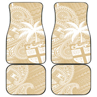 Custom Indo Fijians Car Mats Fiji ke Hindustani Polyneisan Paisley Beige Style LT9 - Polynesian Pride