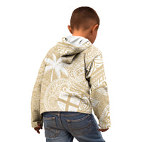 Custom Indo Fijians Kid Hoodie Fiji ke Hindustani Polyneisan Paisley Beige Style LT9 - Polynesian Pride